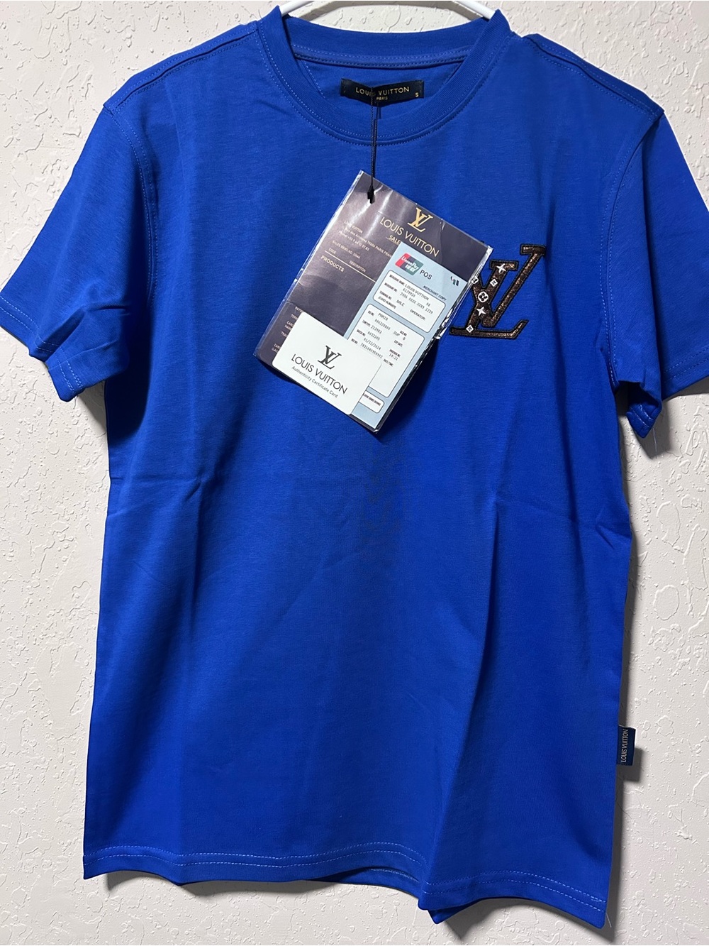 Louis Vuitton Men's Bright Blue LV Monogram Patch Short Sleeve Tee